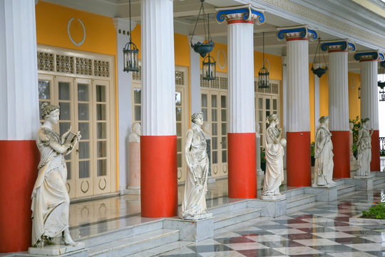 Garden Sculptures at the Achilleion Palace on the island of Corfu.