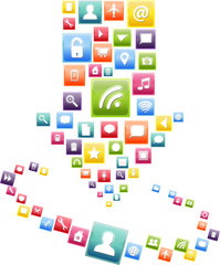 Flat Icons with shadow of illustration

