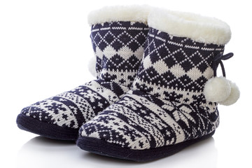 Warm knitted shoes