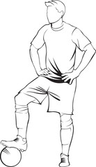 Football (soccer) player with ball