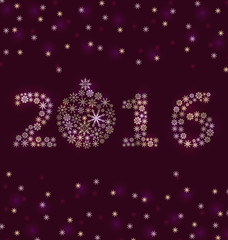 Fototapeta na wymiar New Year Greeting Card with Snowflakes