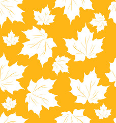 Seamless Pattern of Maple Leaves