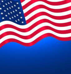 Fototapeta premium Flags USA Waving