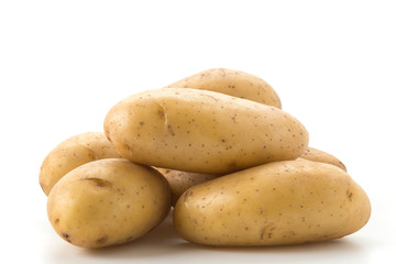 fresh potato on white background