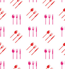 Materiał do szycia Seamless Texture of Colorful Cutlery
