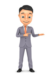 3d successful businessman isolated on white background
