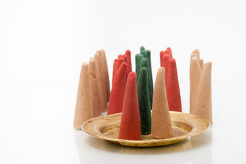 beautifully colored incense cones