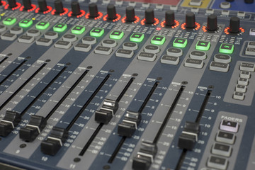 Sound system control panel.

