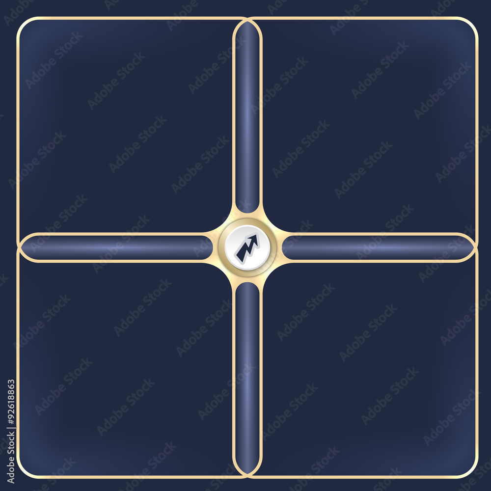 Poster four connected golden frames for your white text and flash