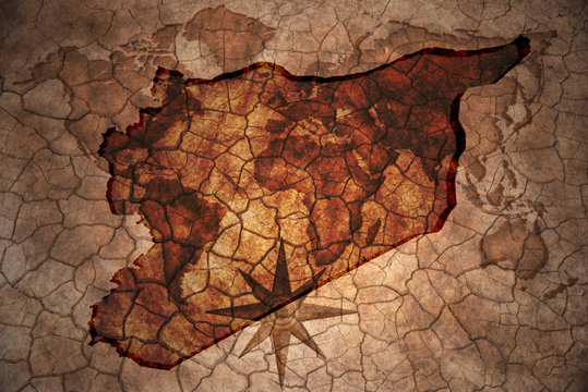 vintage syria map