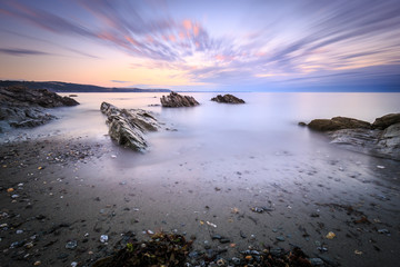 Naklejka premium Sonnenuntergang in Looe, Cornwall - England