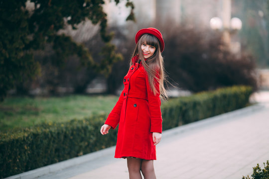  Woman In Red Coat