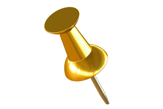 Gold Push Pin Closeup