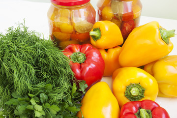 dill,parsley and peppers