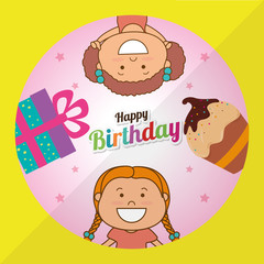 Happy birthday card design.