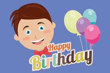 Happy birthday card design.