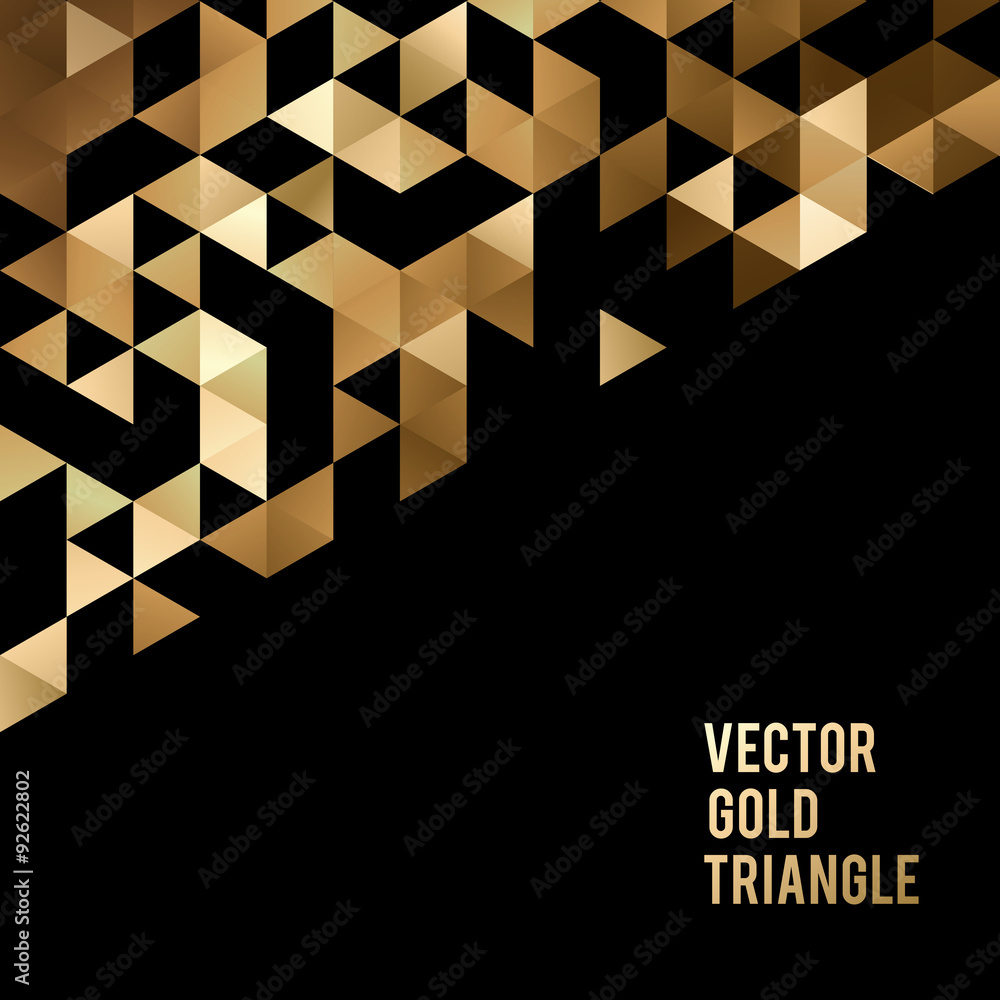 Poster banner design. abstract template background with gold triangle