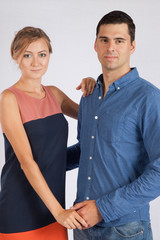 Romantic couple holding hands