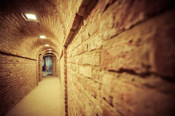 Obraz premium Tunnel in a castle undergound