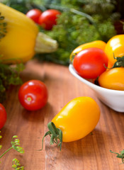 organic fresh colorful raw vegetables in the basket