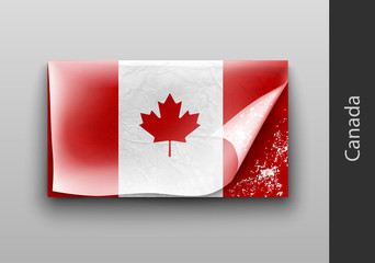 Flag of Canada with the tattered masking