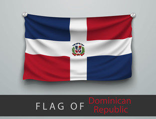 FLAG OF Dominican Republic battered