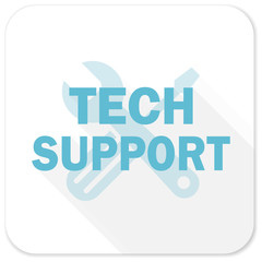 technical support blue flat icon