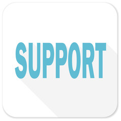 support blue flat icon
