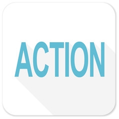 action blue flat icon