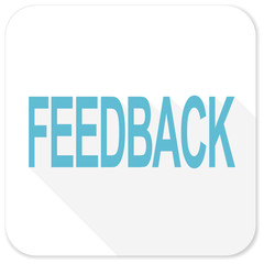 feedback blue flat icon