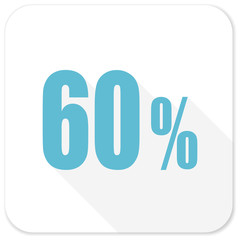 60 percent blue flat icon