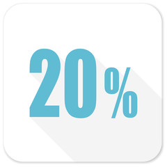 20 percent blue flat icon