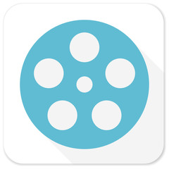 film blue flat icon