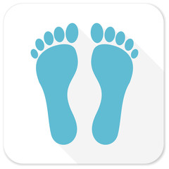 foot blue flat icon
