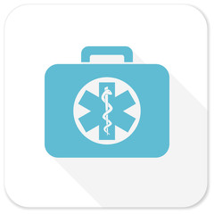 rescue kit blue flat icon