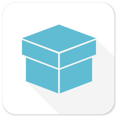 box blue flat icon