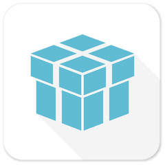 box blue flat icon