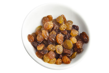 Raisins isolated on white.