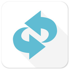 rotation blue flat icon