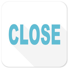 close blue flat icon