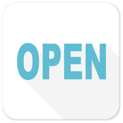 open blue flat icon