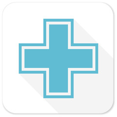 pharmacy blue flat icon