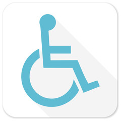 wheelchair blue flat icon