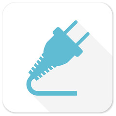 plug blue flat icon