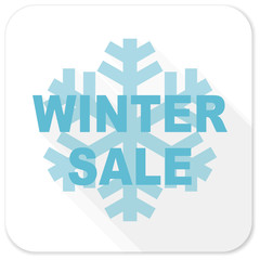 winter sale blue flat icon