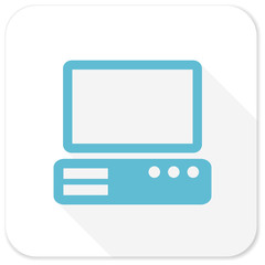 computer blue flat icon