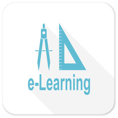 larning blue flat icon