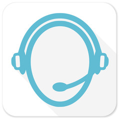customer service blue flat icon