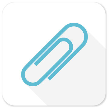 paperclip blue flat icon