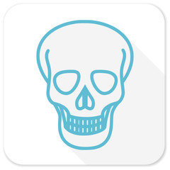 skull blue flat icon